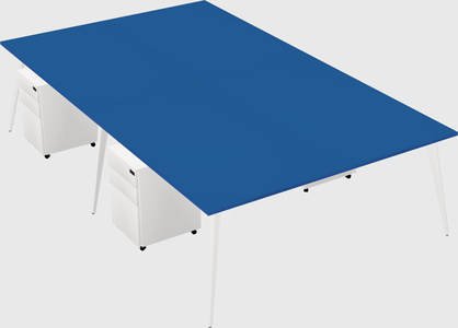 Shared rectangular office desk system