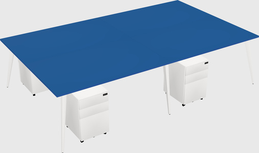 Shared rectangular office desk system