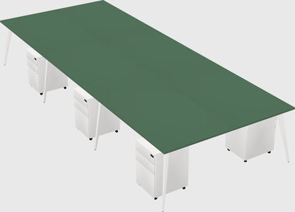 Shared rectangular office desk system