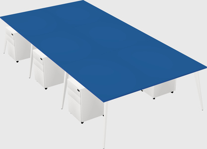 Shared rectangular office desk system