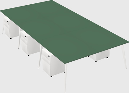 Shared rectangular office desk system