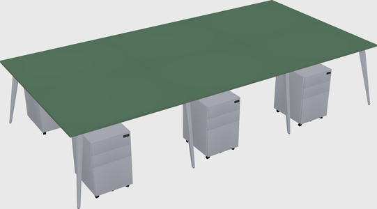 Shared rectangular office desk system
