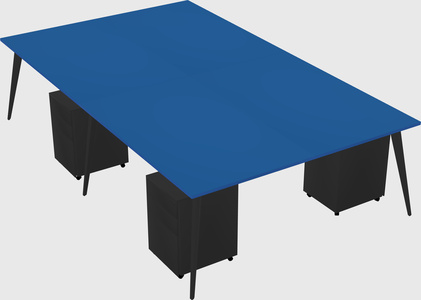 Shared rectangular office desk system