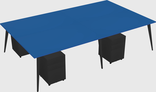 Shared rectangular office desk system