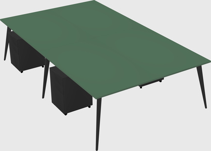Shared rectangular office desk system