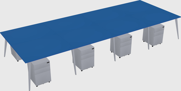Shared rectangular office desk system