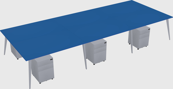 Shared rectangular office desk system