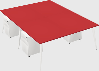 Shared rectangular office desk system