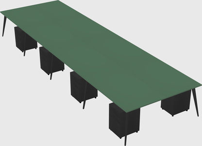 Shared rectangular office desk system