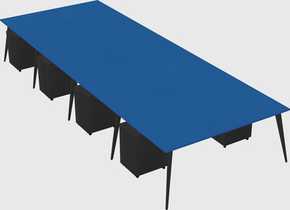 Shared rectangular office desk system