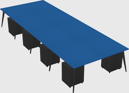Shared rectangular office desk system