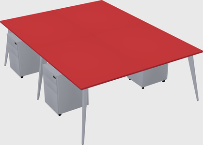 Shared rectangular office desk system