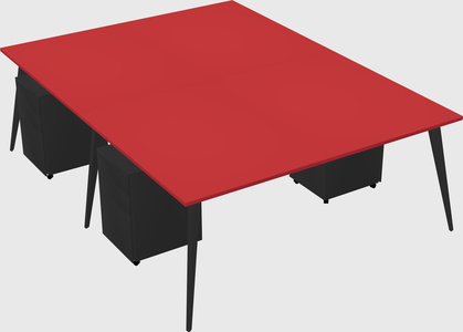 Shared rectangular office desk system