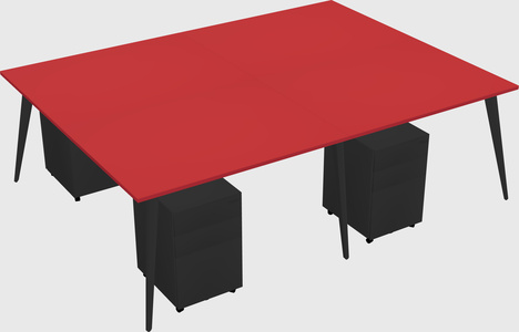 Shared rectangular office desk system