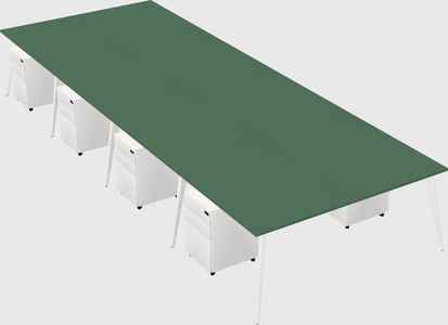 Shared rectangular office desk system