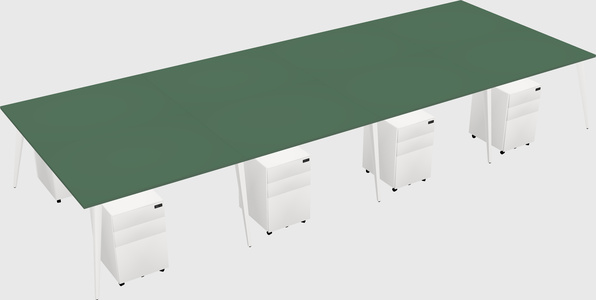 Shared rectangular office desk system