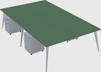 Shared rectangular office desk system