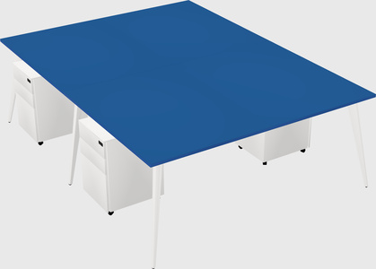 Shared rectangular office desk system