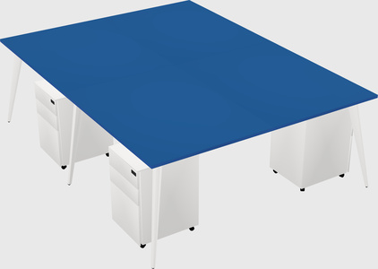 Shared rectangular office desk system