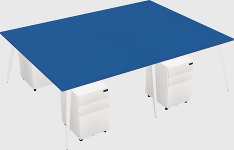 Shared rectangular office desk system