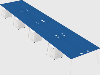 Shared rectangular office desk system
