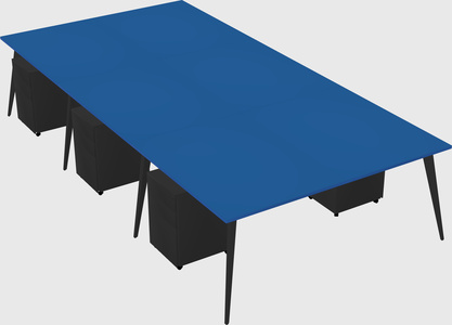 Shared rectangular office desk system
