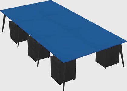 Shared rectangular office desk system