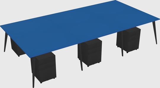 Shared rectangular office desk system