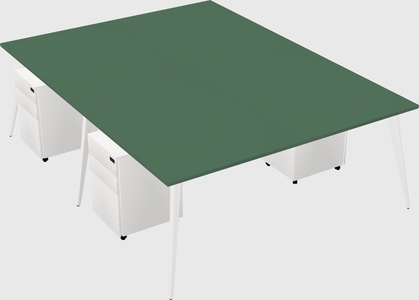 Shared rectangular office desk system