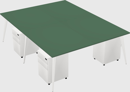 Shared rectangular office desk system