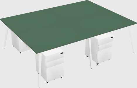 Shared rectangular office desk system