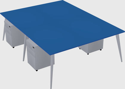 Shared rectangular office desk system