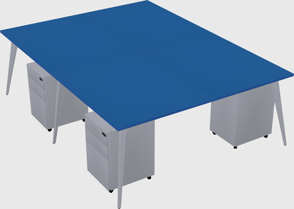 Shared rectangular office desk system