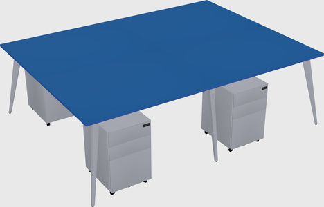 Shared rectangular office desk system