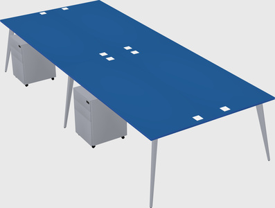 Shared rectangular office desk system