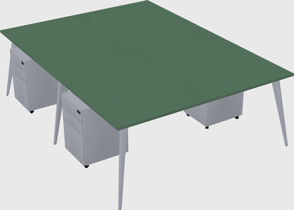 Shared rectangular office desk system