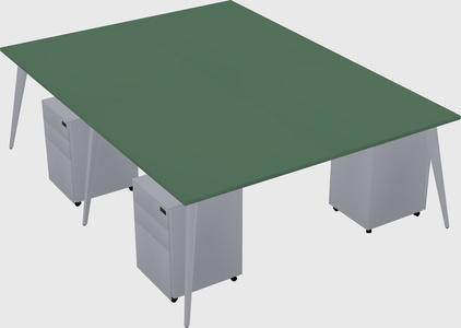 Shared rectangular office desk system