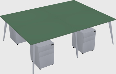 Shared rectangular office desk system