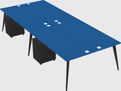 Shared rectangular office desk system