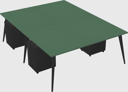 Shared rectangular office desk system