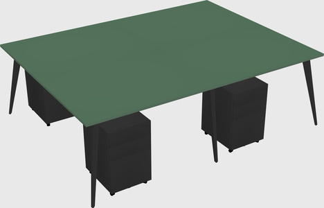 Shared rectangular office desk system