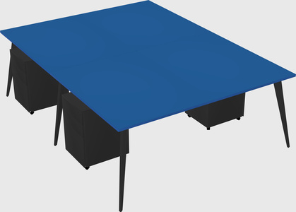 Shared rectangular office desk system