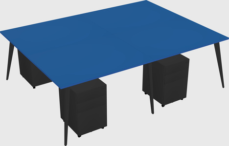 Shared rectangular office desk system
