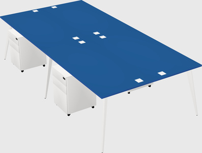Shared rectangular office desk system