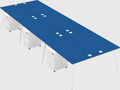 Shared rectangular office desk system