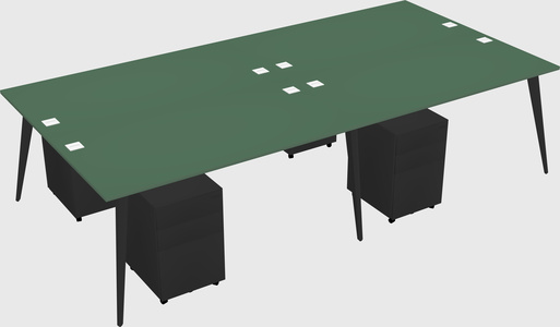 Shared rectangular office desk system