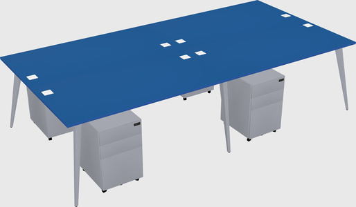Shared rectangular office desk system