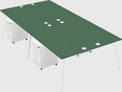 Shared rectangular office desk system