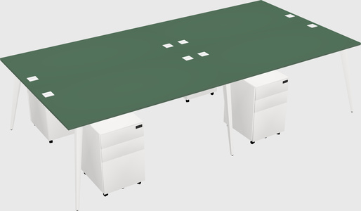 Shared rectangular office desk system