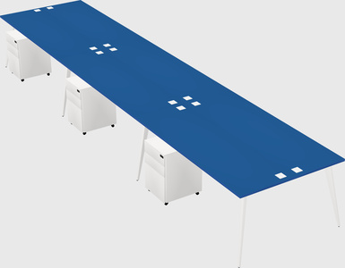 Shared rectangular office desk system